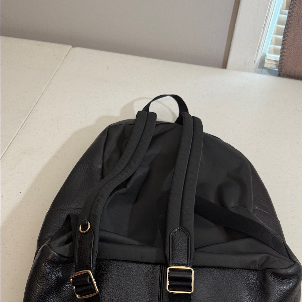 PreLoved- Coach Black Leather Backpack with Gold Accents - Picture 3 of 7